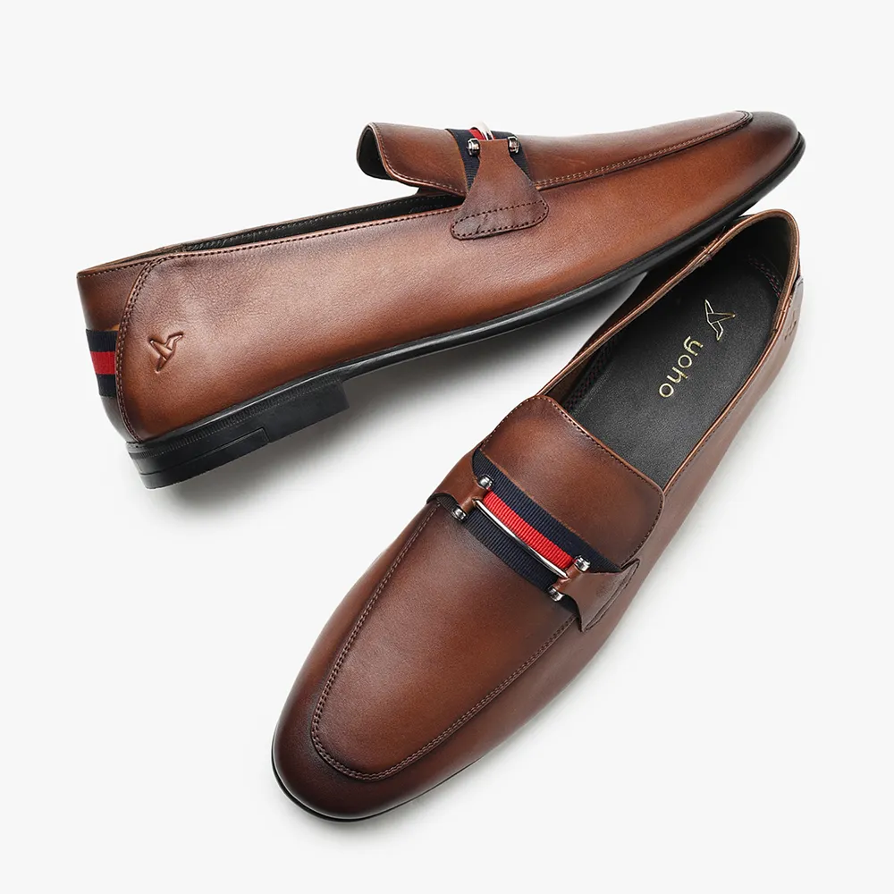 DualTone Wing Loafers for Men - Brown - Image 8