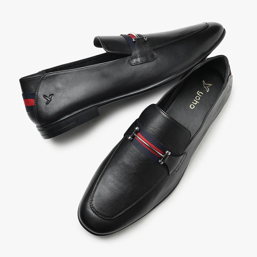 DualTone Wing Loafers for Men - Classic Black - Image 8