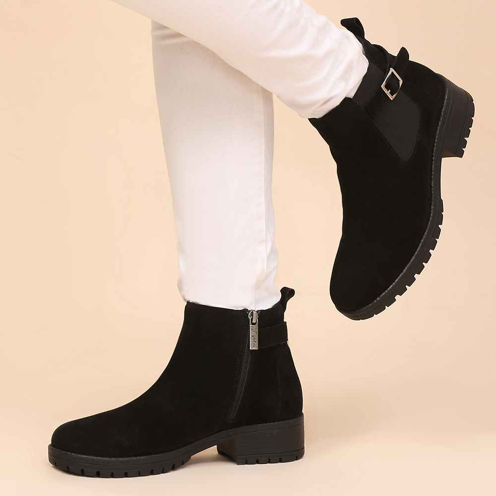 Women Chelsea Suede Boots - Image 4